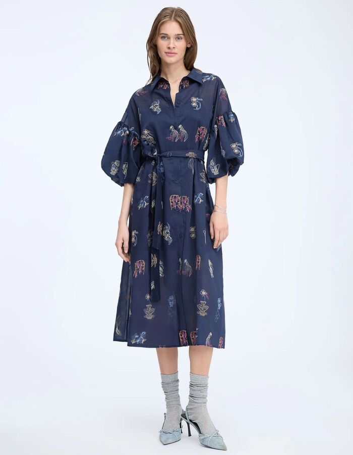 NALMETTO - midi jurk navy