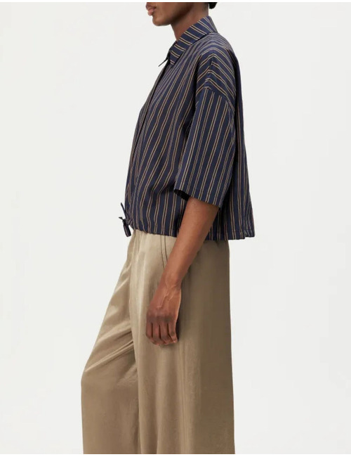 LAINAY - Cropped overhemdblouse in viscosemix