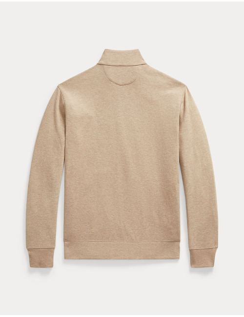 Luxury jersey quarter zip pullover in bruin