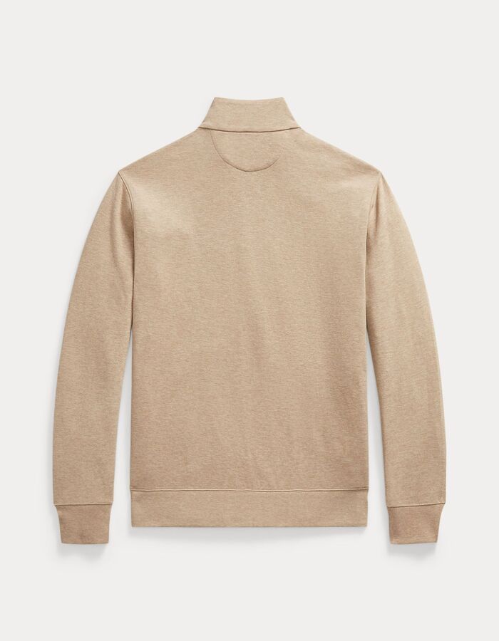 Luxury jersey quarter zip pullover in bruin
