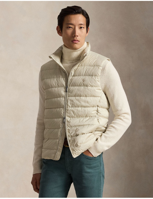 Packable dons bodywarmer in zandkleur