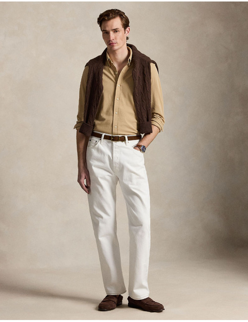 Featherweight mesh overhemd in khaki