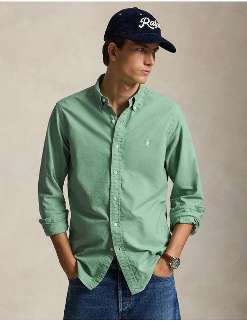 Custom fit oxford overhemd in mintgroen