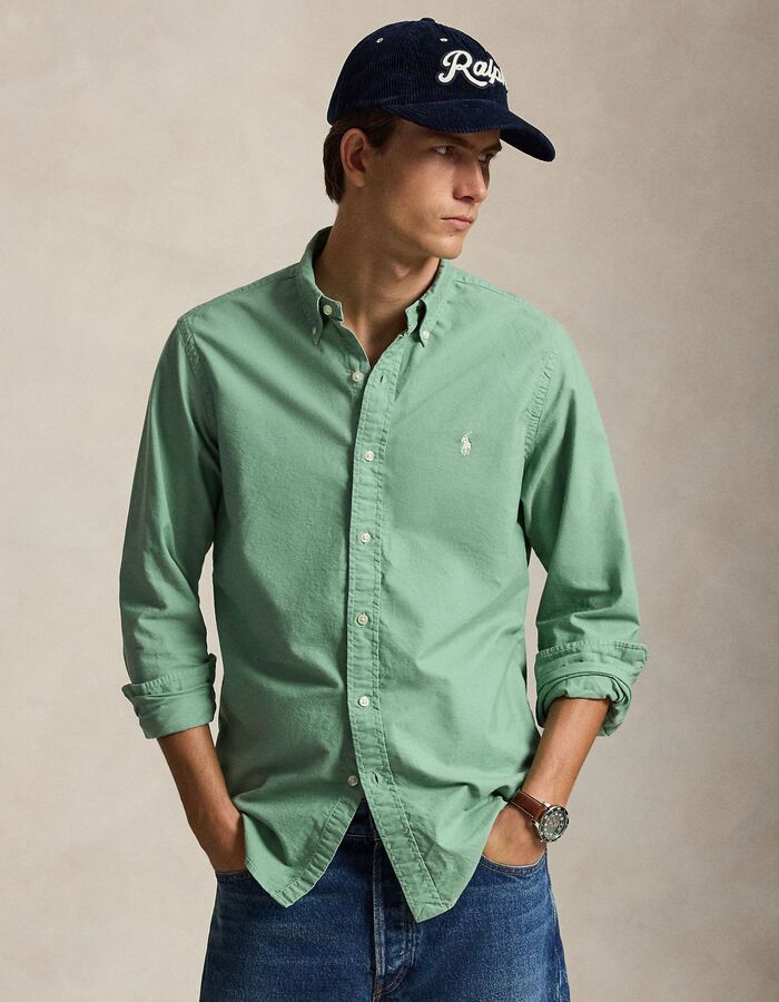 Custom fit oxford overhemd in mintgroen