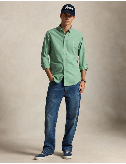 Custom fit oxford overhemd in mintgroen