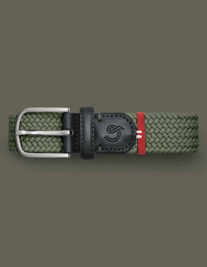 Gevlochten riem in dusty olive