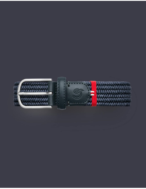 Gevlochten stretch riem in dark blue