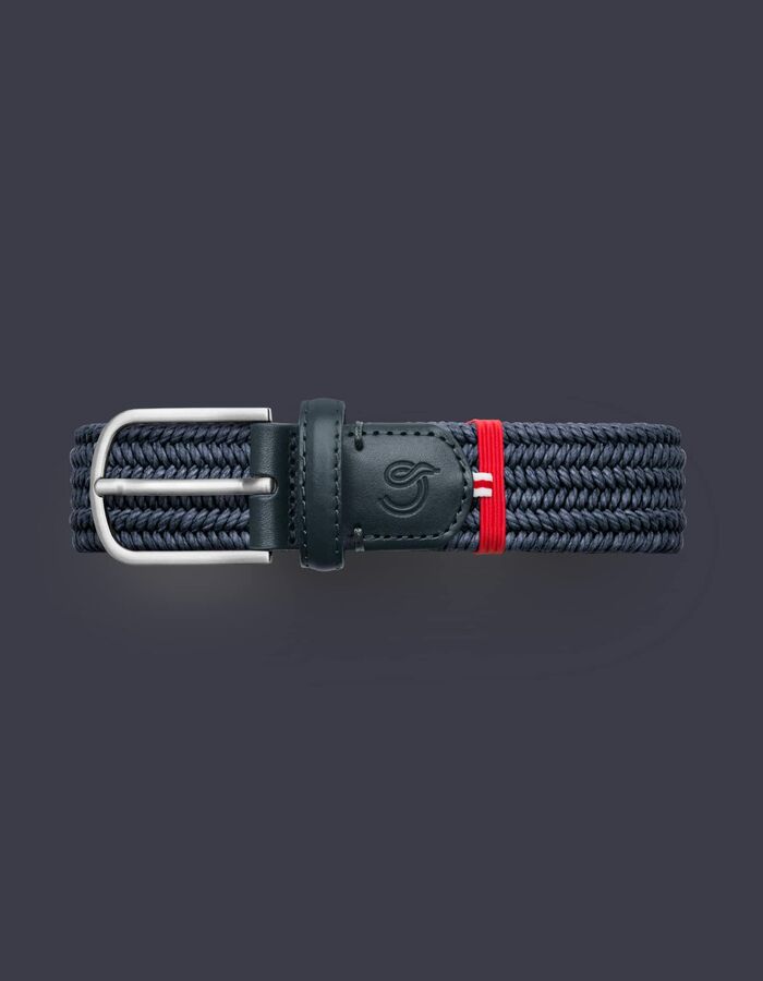 Gevlochten stretch riem in dark blue