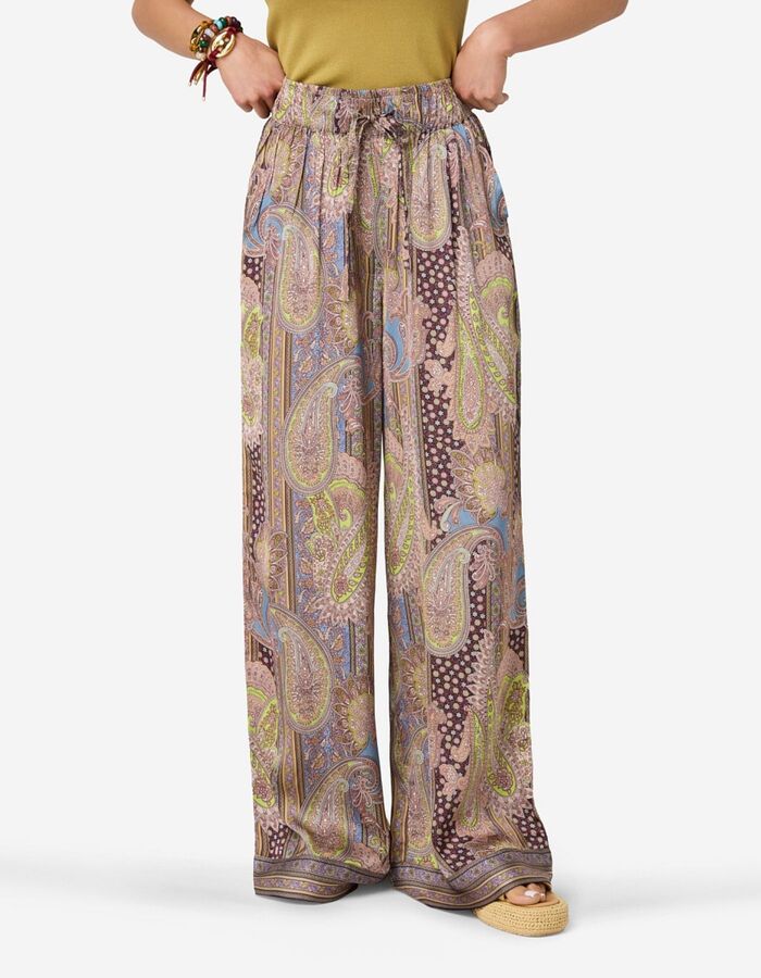 Piero Petal - Broek met wijde pasvorm en print