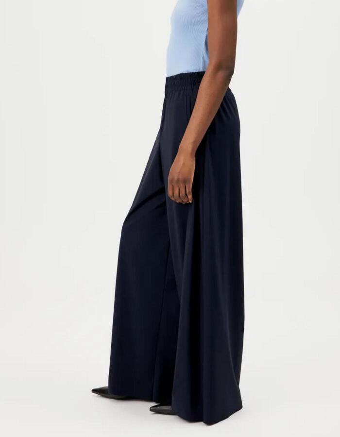 CEILING - Pantalon large en jersey dark navy