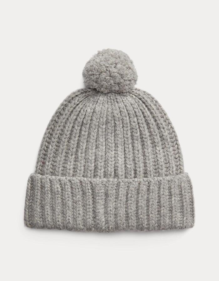Polo Bear ribgebreide muts met pompon