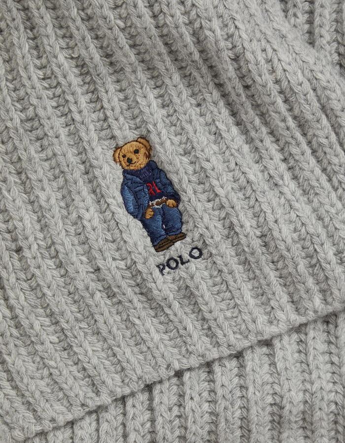 Polo Bear ribgebreide sjaal