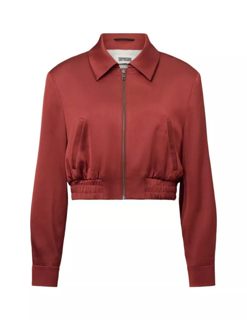 RADWAY - Korte satijnen blouson smoked paprika