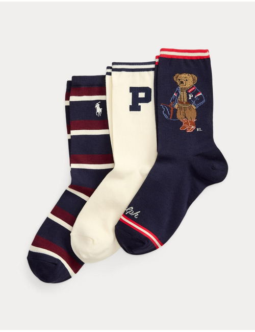 Polo Bear gestreepte sokken 3-pack