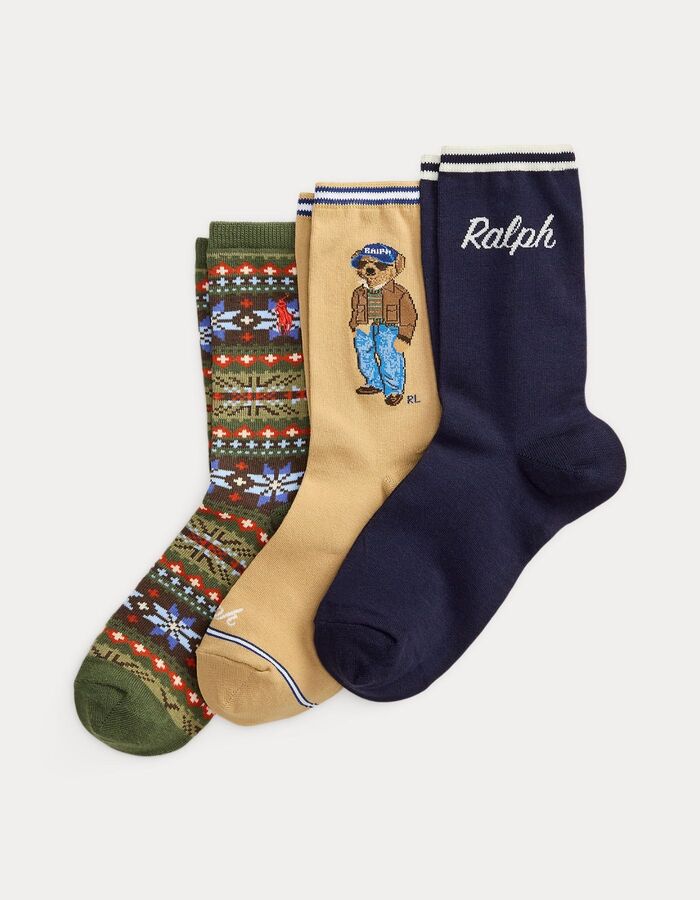 Polo Bear Fair Isle sokken 3-pack