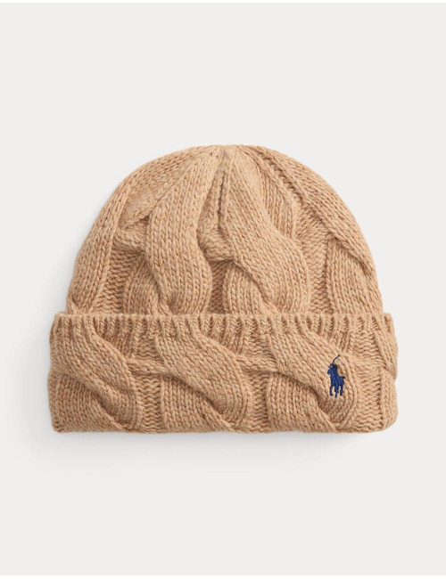 Bonnet en laine à maille torsadée