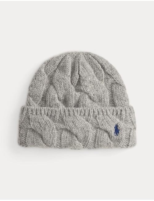 Bonnet en laine à maille torsadée