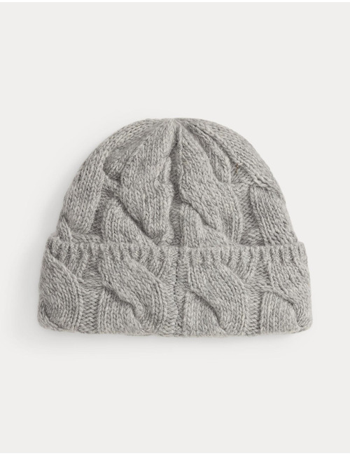 Bonnet en laine à maille torsadée
