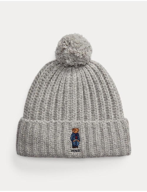 Polo Bear ribgebreide muts met pompon
