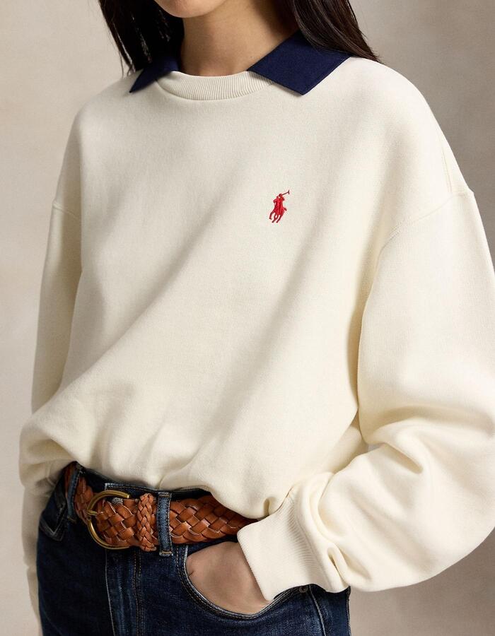 Sweat en fleece avec col polo