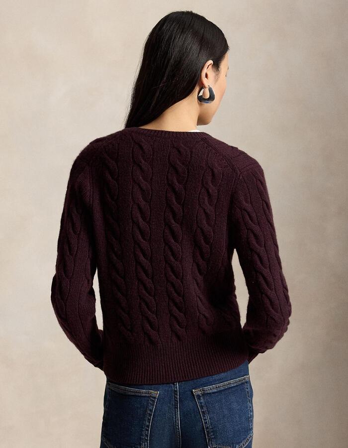 Cardigan torsadé en laine et cachemire