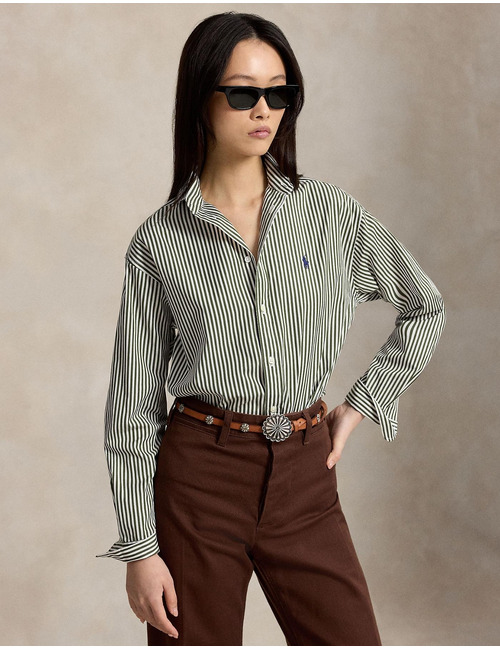 Gestreept katoenen hemd met relaxed fit