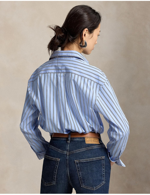 Gestreept katoenen hemd met relaxed fit
