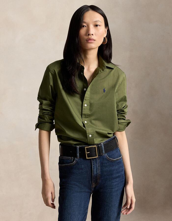 Chemise en twill de coton à coupe classique