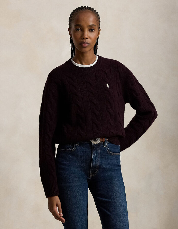 Pull torsadé en laine et cachemire