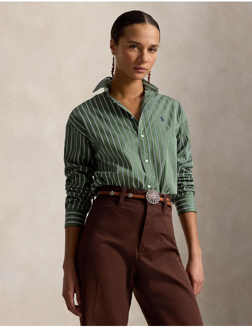 Gestreept katoenen hemd met relaxed fit