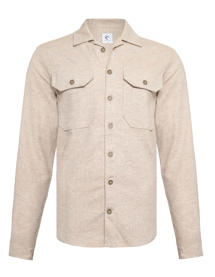 Beige overshirt in linnen en katoen