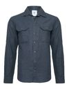 Navy overshirt in linnen en katoen