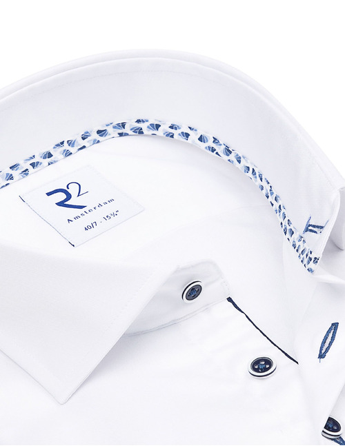 Wit modern fit overhemd met extra lange mouwen