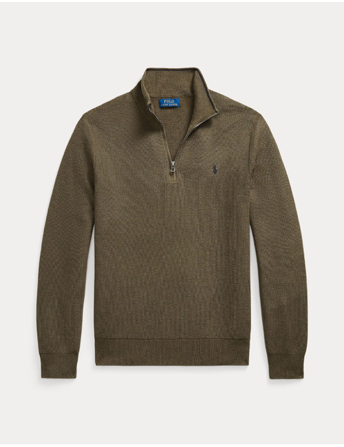 Ralph Lauren pull met korte rits groen