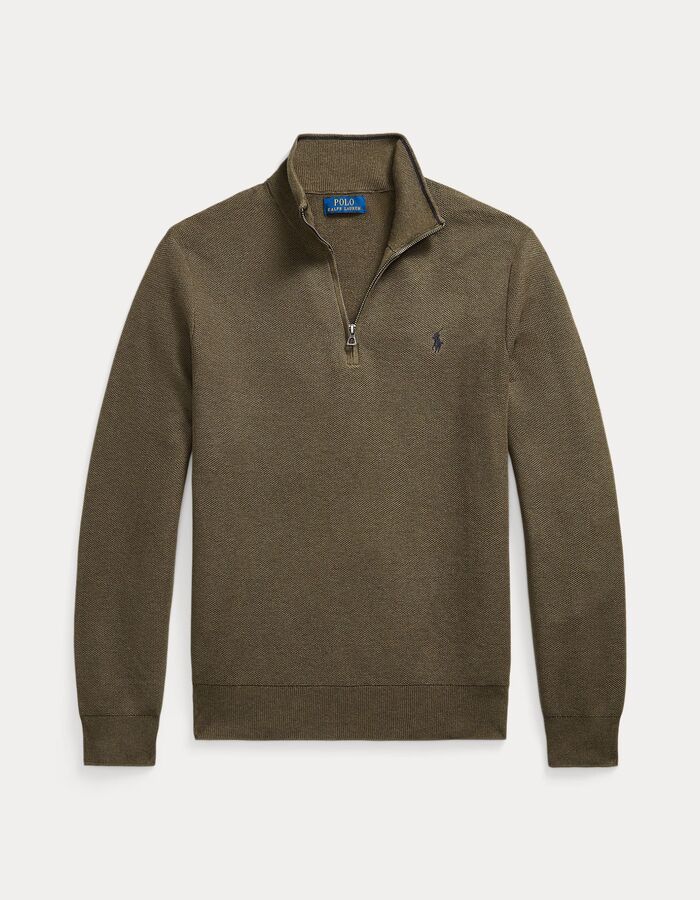 Ralph Lauren pull met korte rits groen
