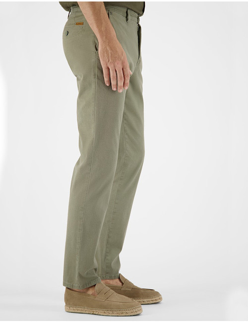 Benito modern fit chino met stretch in khaki
