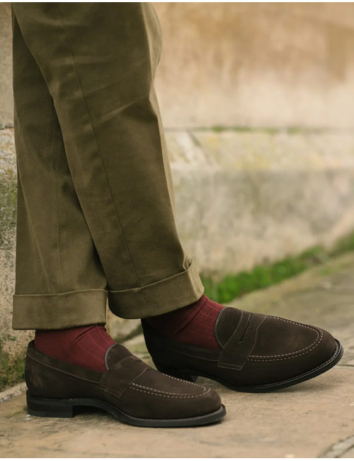 Imperial penny loafers in donkerbruin suède - Professional Collection