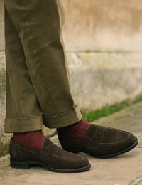 Imperial penny loafers in donkerbruin suède - Professional Collection