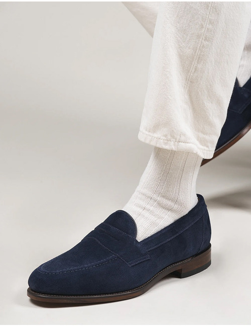 Imperial penny loafers in navy suède - Professional Collection