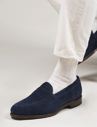 Imperial penny loafers in navy suède - Professional Collection
