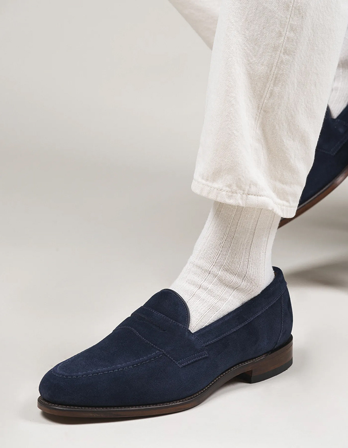 Imperial penny loafers in navy suède - Professional Collection
