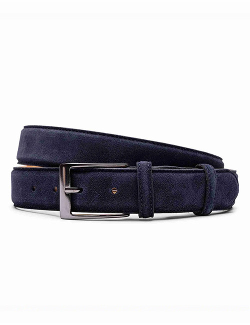 Fasano Dark Blue Suede Leren Riem