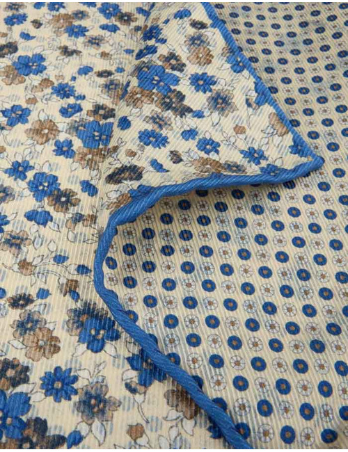 Zijden pochet met print champagne