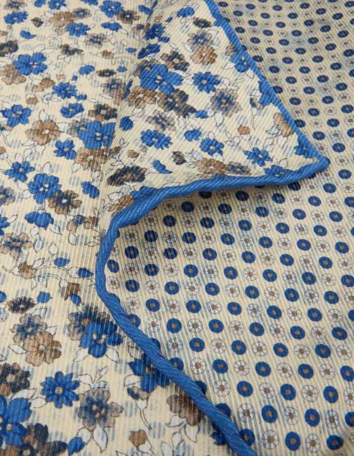 Zijden pochet met print champagne