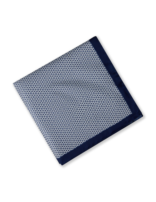 Zijden pochet met print blauw