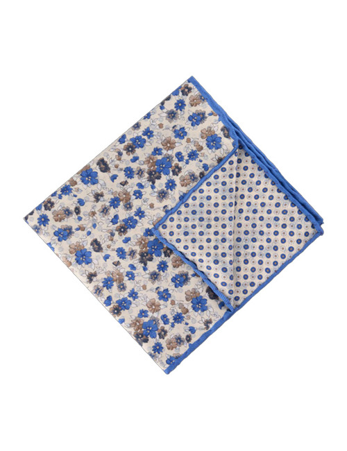 Zijden pochet met print champagne