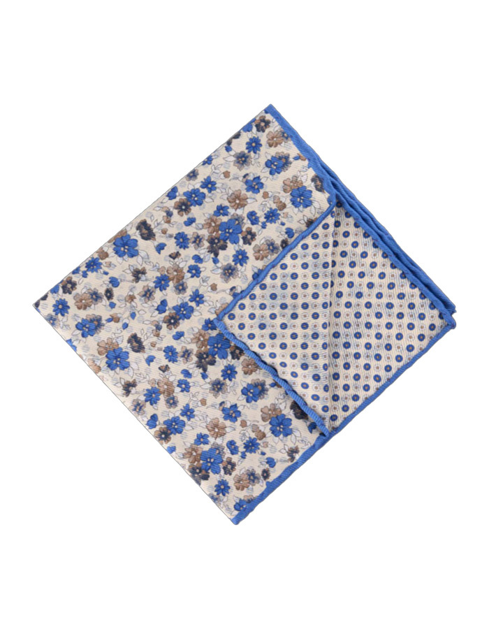 Zijden pochet met print champagne