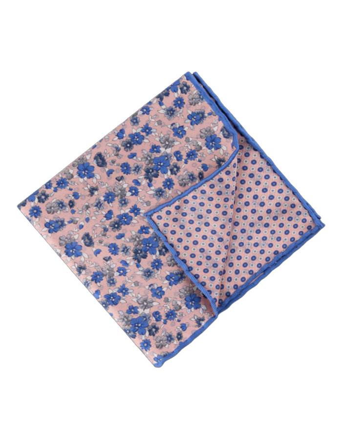 Zijden pochet met print lichtroze