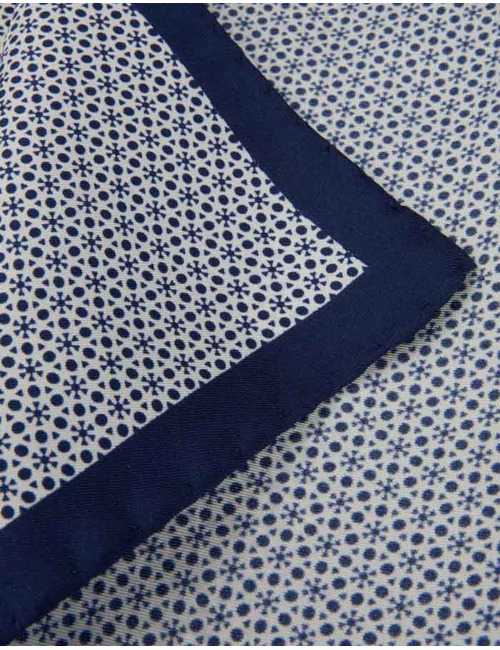 Zijden pochet met print blauw