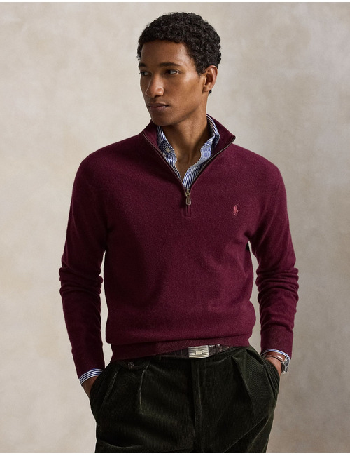 Wollen quarter zip trui regular fit